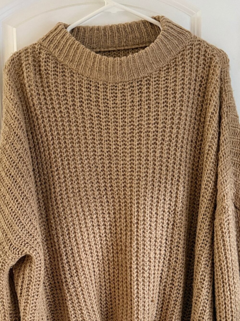 Simplee Plus Tan Drop Shoulder Ribbed Knit Sweater 2XL - Picture 2 of 5